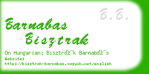 barnabas bisztrak business card